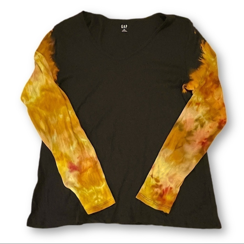 Long sleeve tshirt reverse dyed autumn sleeves XXL